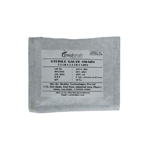 Sterile Gauze 12 Ply Swab Dressing (Pack of 4) with Sterility Indicator