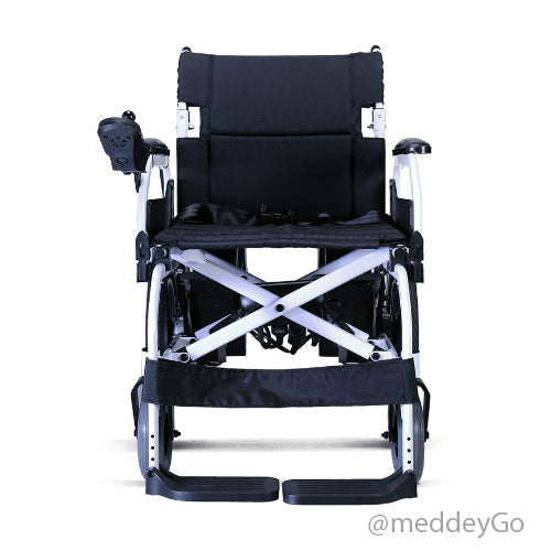 Karma SP-100 16 inch Bright Silver White Power Wheel Chair