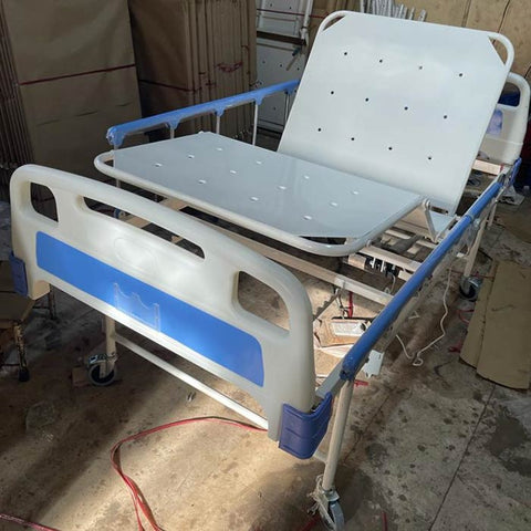 Full Fowler Hospital Bed Electric 2 Function ABS Panel Collapsible Railing, Wheels and Mattress
