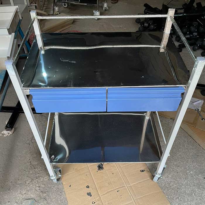 Medicine Trolley with Two Drawers