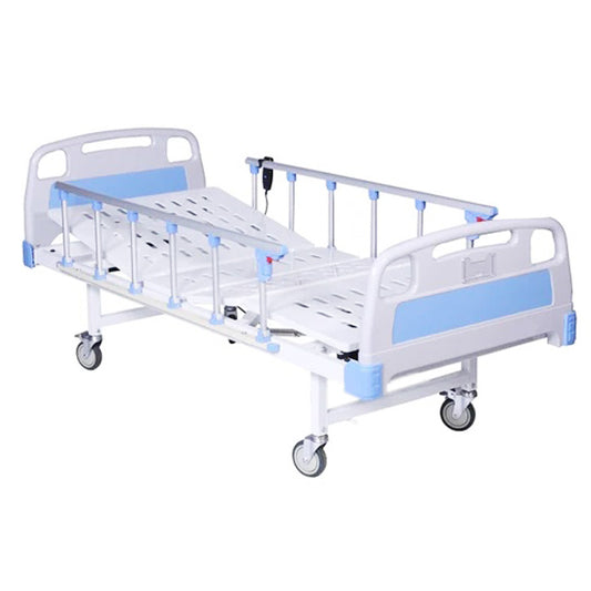 Full Fowler Hospital Bed Electric 2 Function ABS Panel Collapsible Railing, Wheels and Mattress