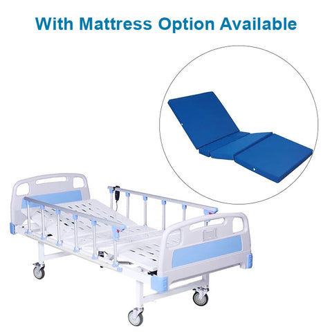 Full Fowler Hospital Bed Electric 2 Function ABS Panel Collapsible Railing, Wheels and Mattress