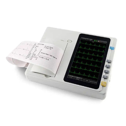 3 Channel ECG Machine 7 Inch Touch Screen and 5 ECG Paper Rolls with 1 Year Warranty