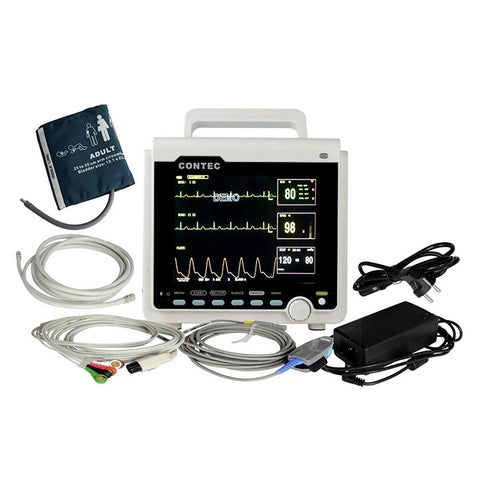 CONTEC CMS6000 5 Para ICU CCU Vital Signs ECG,NIBP,SPO2,PR,TEMP 8Inch TFT color LCD