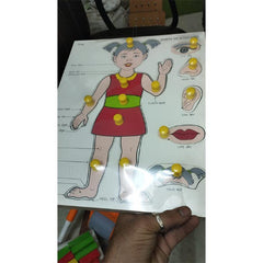 Girl Body Part Puzzle Board