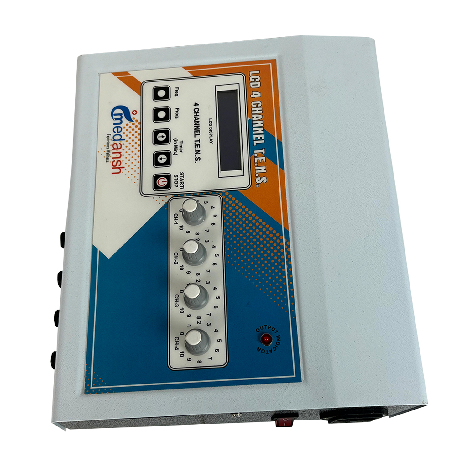Medansh 4 CHANNEL Tens Machine LCD non-invasive low-risk nerve stimulation- reduce pain with 1 year warranty