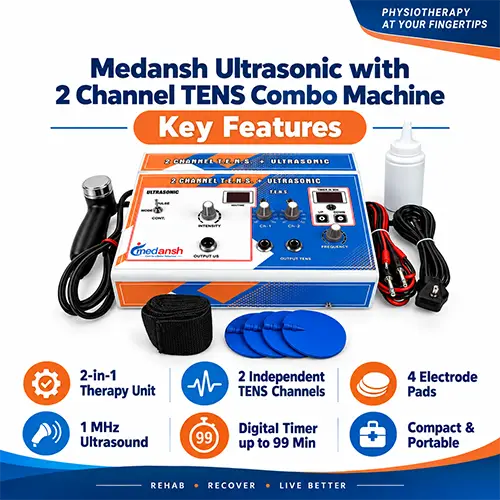 Medansh Ultrasonic with 2 channel TENS Combo Machine with 2 year warranty