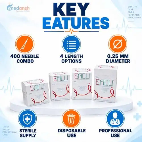 acupuncture needles with guide tube 5 sizes combo