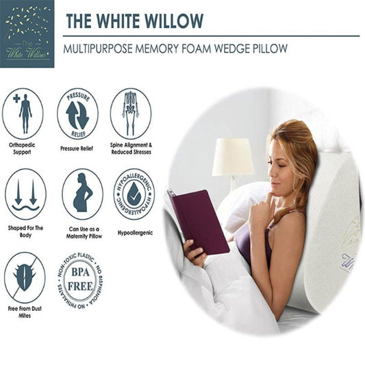 Bed Wedge Pillow Memory Foam for Sitting Reading TV Watching