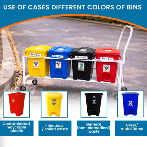 Dustbin Trolley 10 Ltr 4 Bin Bio Waste Segregation