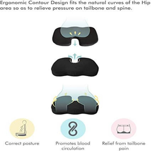 coccyxseatcushionmemoryfoamfortailbonepainreliefmedansh