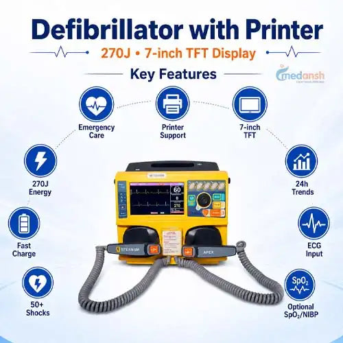 defibrillator with printer 
