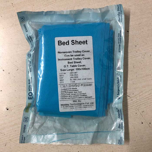 Disposable Bed Sheet Sterile with Indicator Medium 100cm X 100cm (Pack of 20)