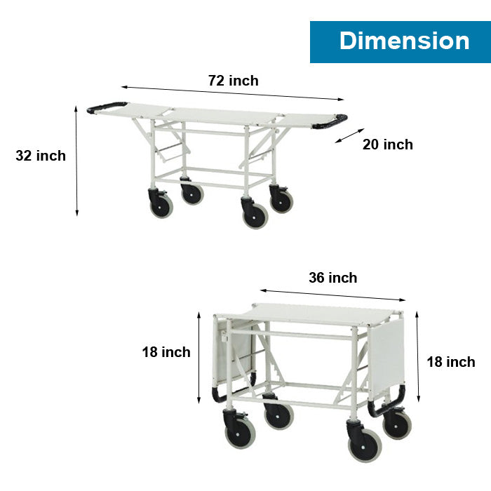 Folding Stretcher Trolley Mild Steel