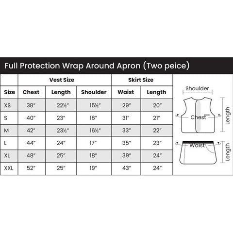 Full Protection Apron Partial Overlap Wrap Around Vest and Skirt 0.50mm