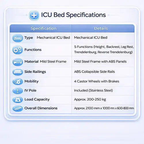 icu hospital bed mechanical 5 function