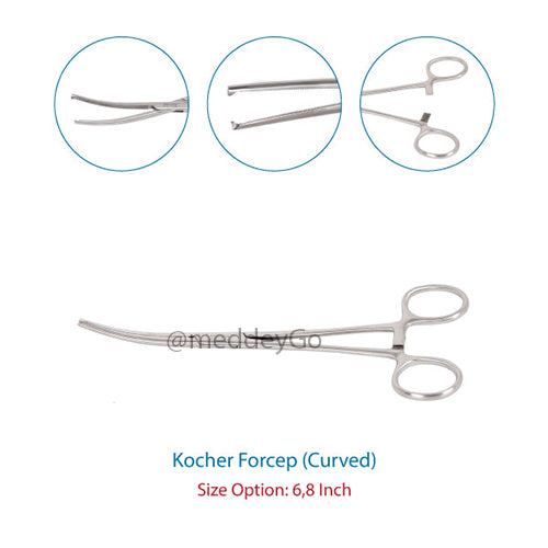 Kocher Artery Forcep Curved 6 Inch SS Delux Quality