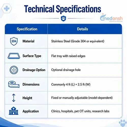 manual veterinary ot table