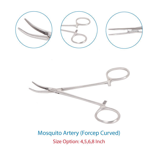 Mosquito Artery Forceps Curved 8 inch