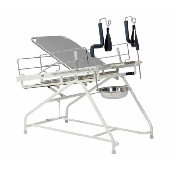 Obstetric Labour Table Telescopic Ms Frame SS Top with Mattress