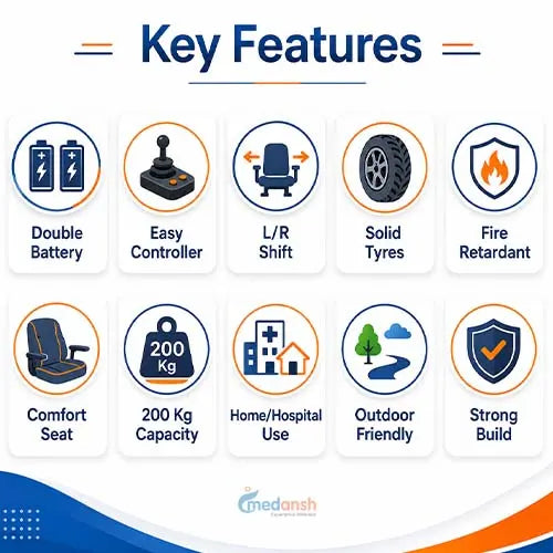 power wheelchair with double battery 