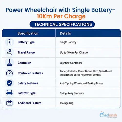 power wheelchair with single battery 