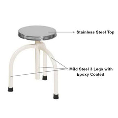 Revolving Patient Stool 3 Leg SS Top