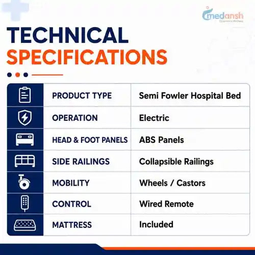 semi fowler hospital bed electric