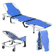 2 Fold Metal Folding Stretcher with wheels