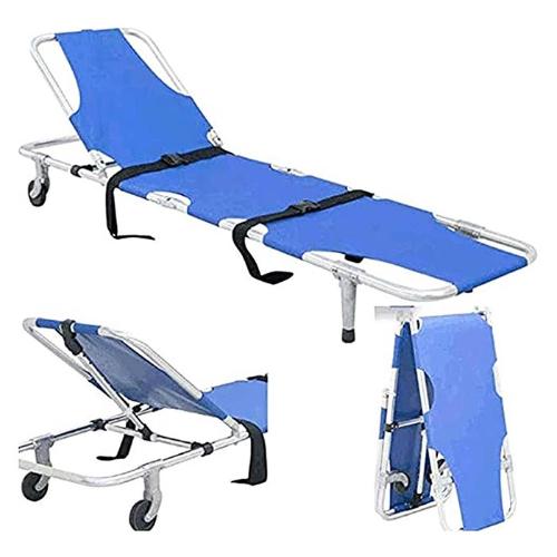2 Fold Metal Folding Stretcher with wheels