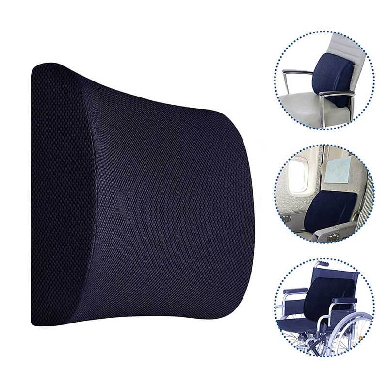 Lumbar Memory foam Backrest Back Support Comfort Cushion - The White Willow Urban Voyager (Small)