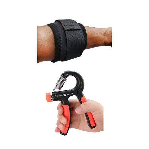 Tennis Elbow Combo with Elbow Support and Hand Grip Strengthener