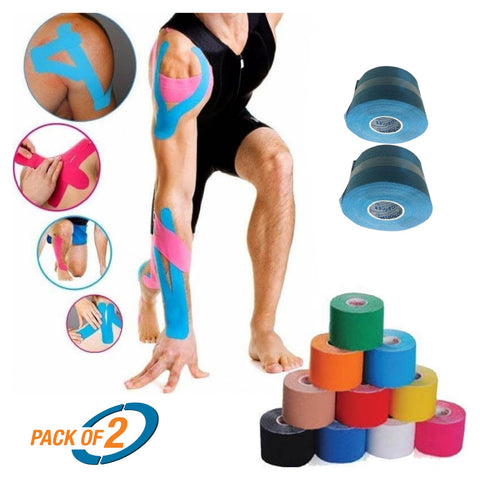 Generic Kinesio Athletic Sports Kinesiology Tape - 5m x 5cm - Pain Relief in Sports (Pack of 2)
