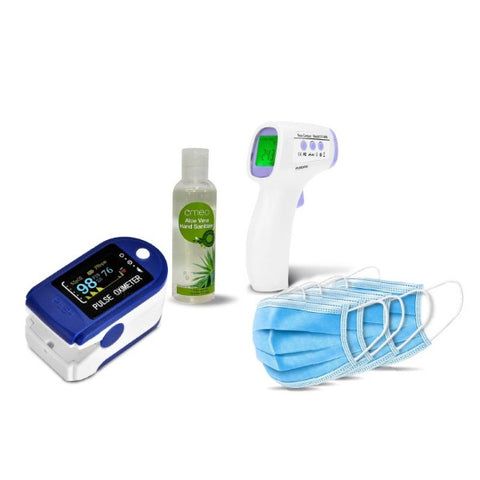 contact_Thermometer_with_Pulse_Oximeter_and_non_woven_Masks_with_100ml_Senitizer