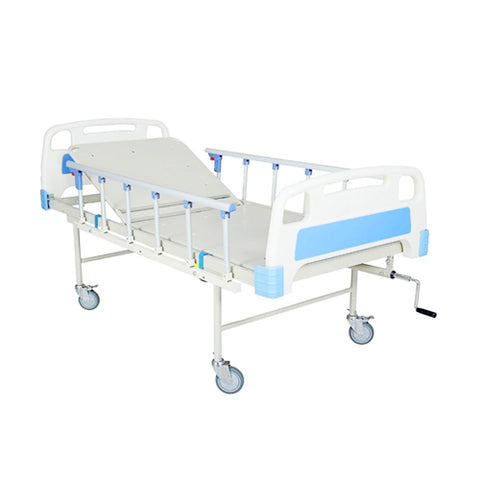 Semi Fowler Hospital Bed with ABS Panel, Collapsable Railings, Wheels and Mattress